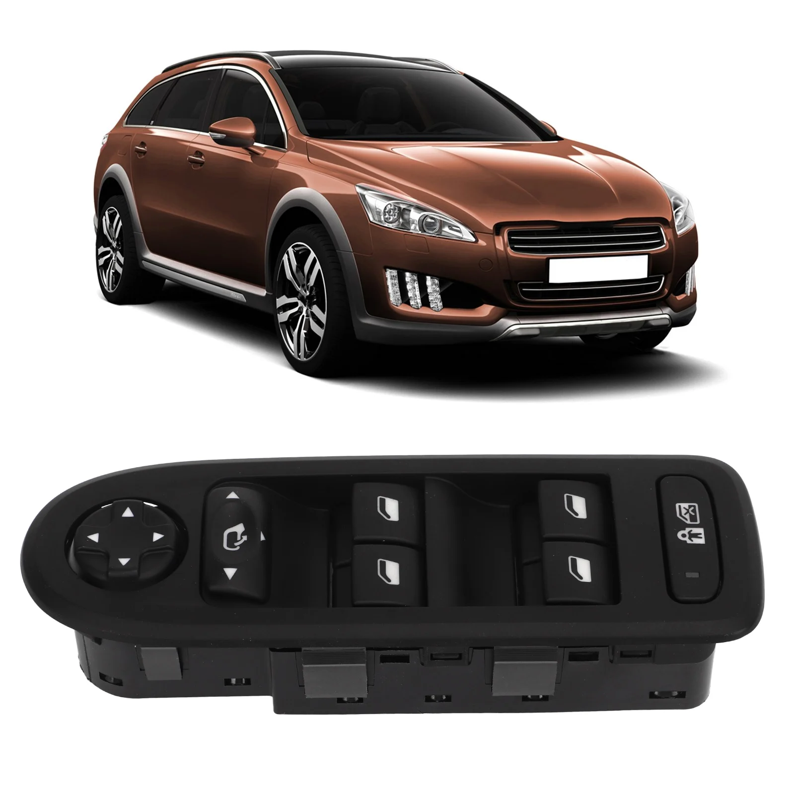 Power Window Switch 96631328XT Quick Response Sensitive Control Window Master Button Replacement For PEUGEOT 308 I 508