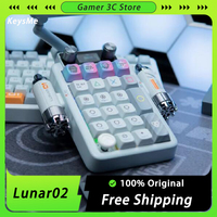 KeysMe Lunar02 Mini Mechanical Keypad 2.4G Bluetooth Keyboard Hot-Swap RGB Keypad 21 Keys Customization Numpad Keyboard For PC