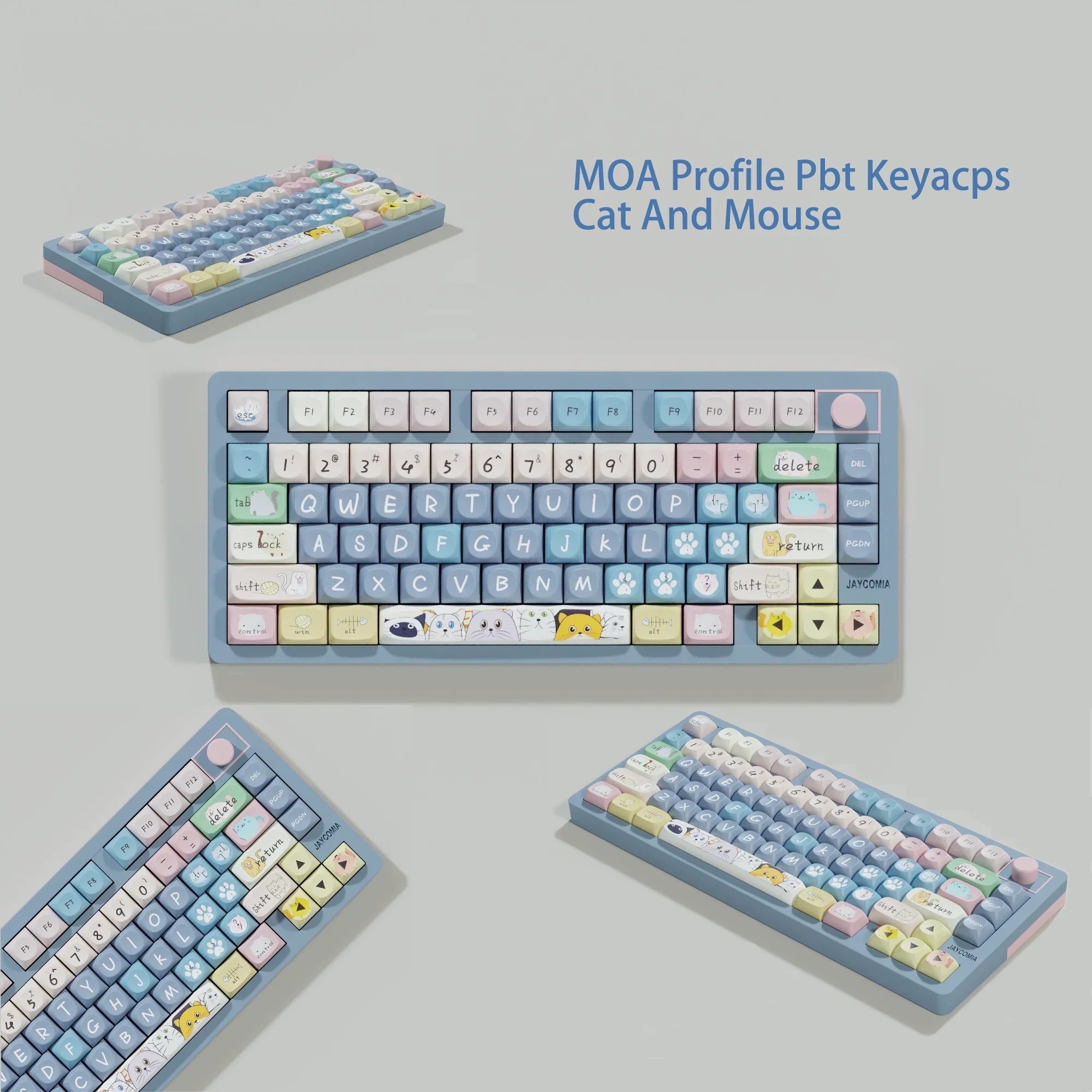 

Newstyle MOA Profile Cat And Mouse PBT Keycaps Korean German ISO ANSI Layout Big Set Key Caps For Mechanical Keyboard 75 61