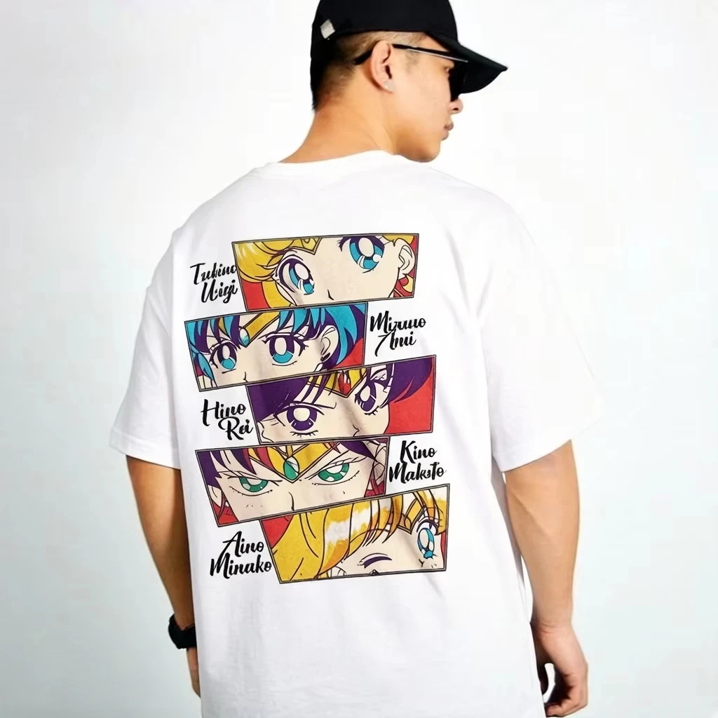 Sailor Moon Anime Water Ice Moon Printed T-shirt Men's and Women's T-shirt Men's Top Sports T-shirt Men's T-shirt 2026 Summer T