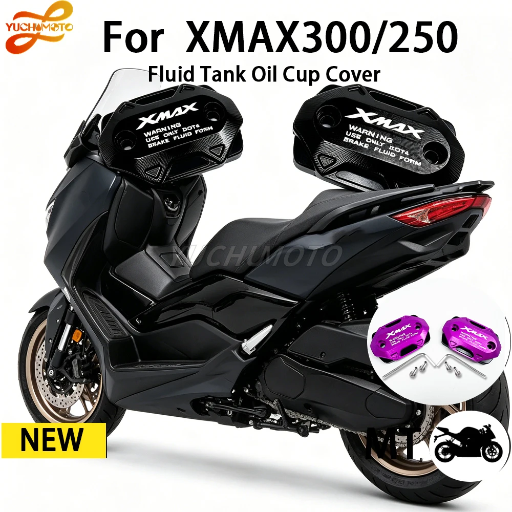 

Motorcycle CNC Front Brake Reservoir Fluid Tank Oil Cup Cover For YAMAHA XMAX 300 250 2018-2025 Motorcycle Accessories