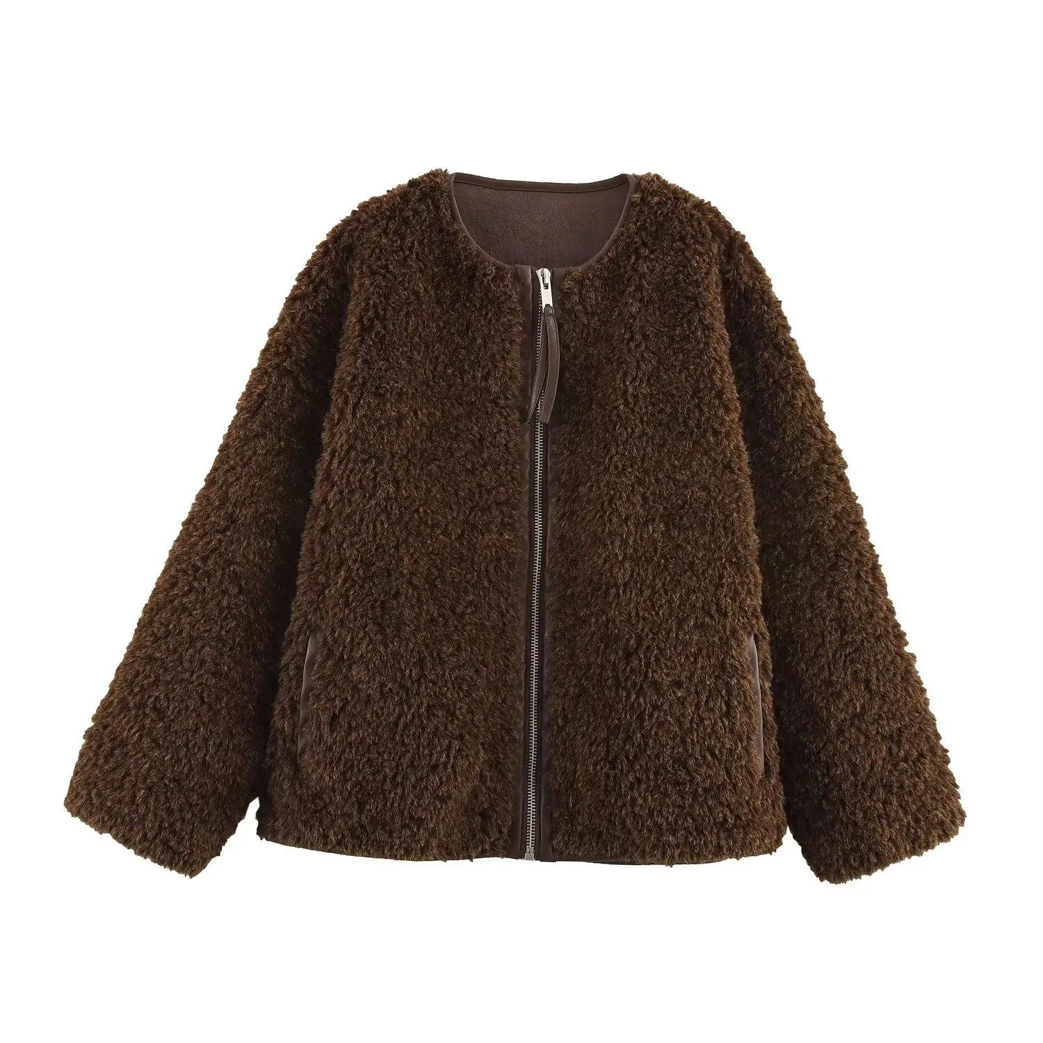 

European and American 2025 winter new high-quality grained lamb fur all-in-one popular jacket women's lazy style jacket