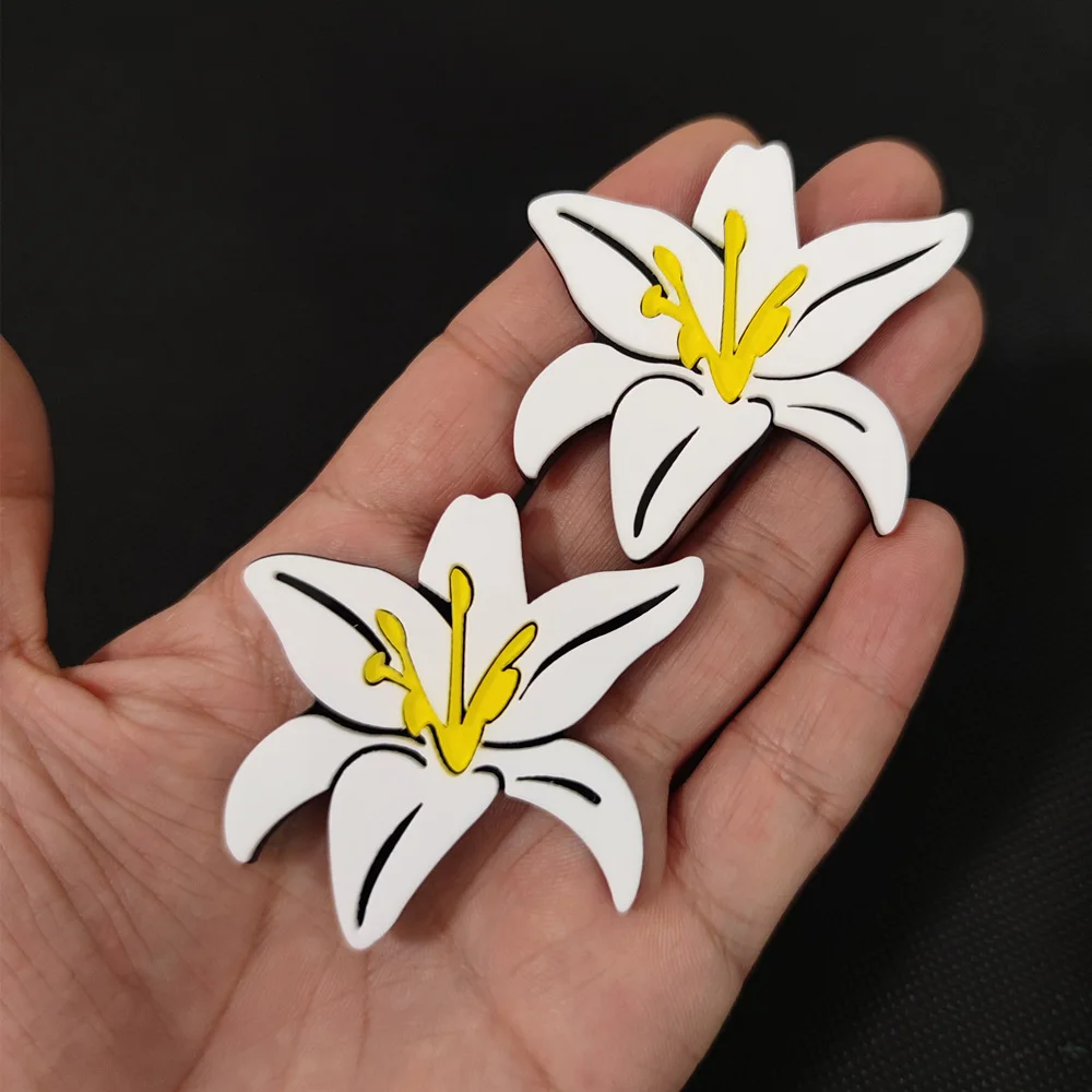 KUGUYS Acrylic Fashion Stud Earrings for Women Brincos Orchid Large Earring Womans Jewelry Pendientes Femme Oorbellen