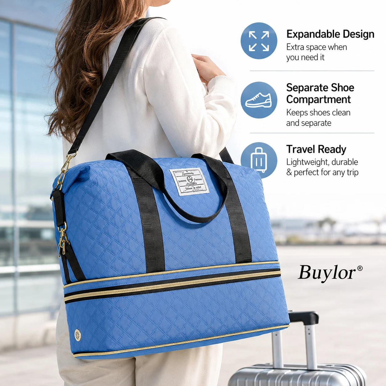 Women Bags Pk - Buylor Large Expandable Travel Tote Bag