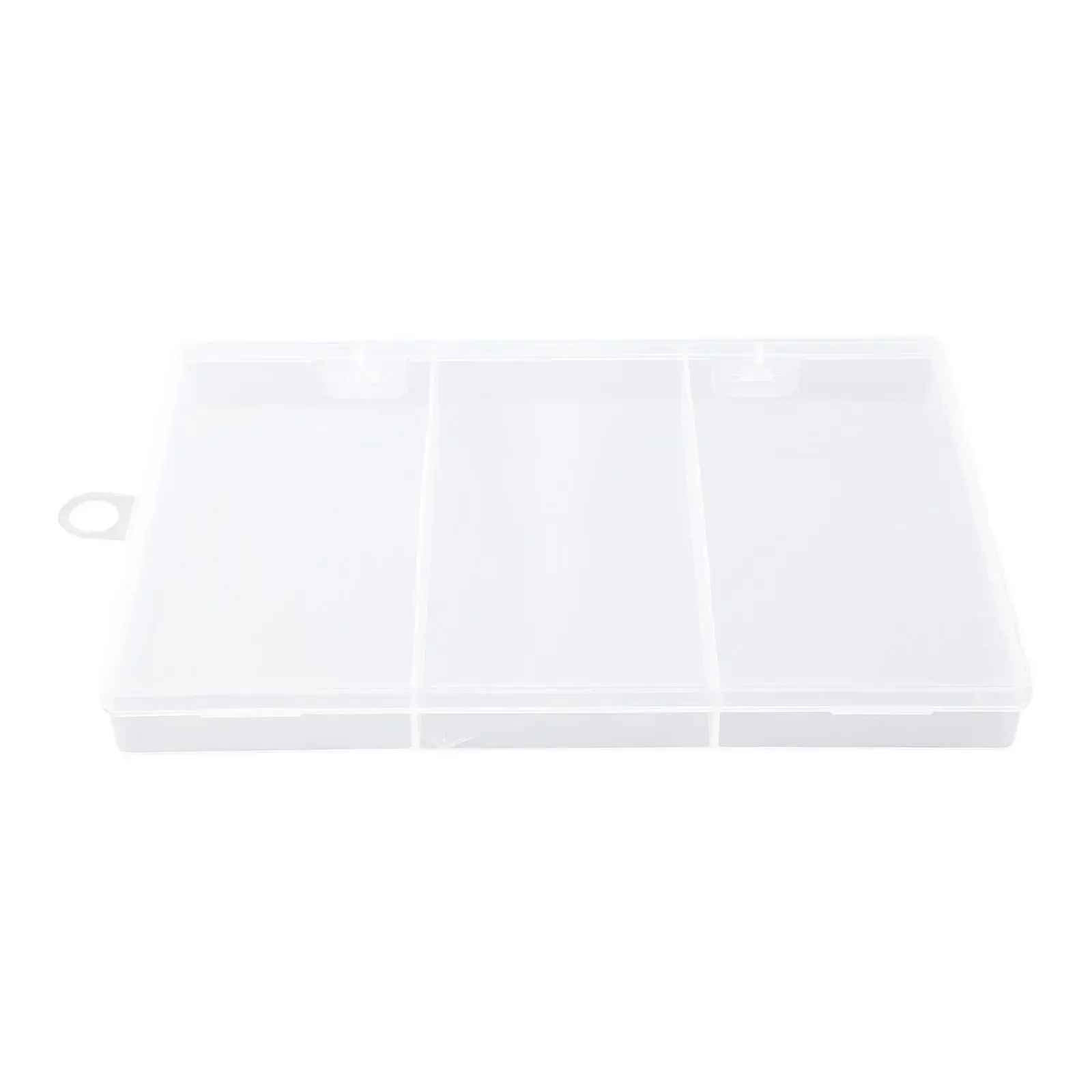 1pc PP Plastic 3 Grids Plastic Clear Jewelry Organizer Fishing Gear Storage Box Container Case Hook Design 17.5cm * 11cm * 2cm