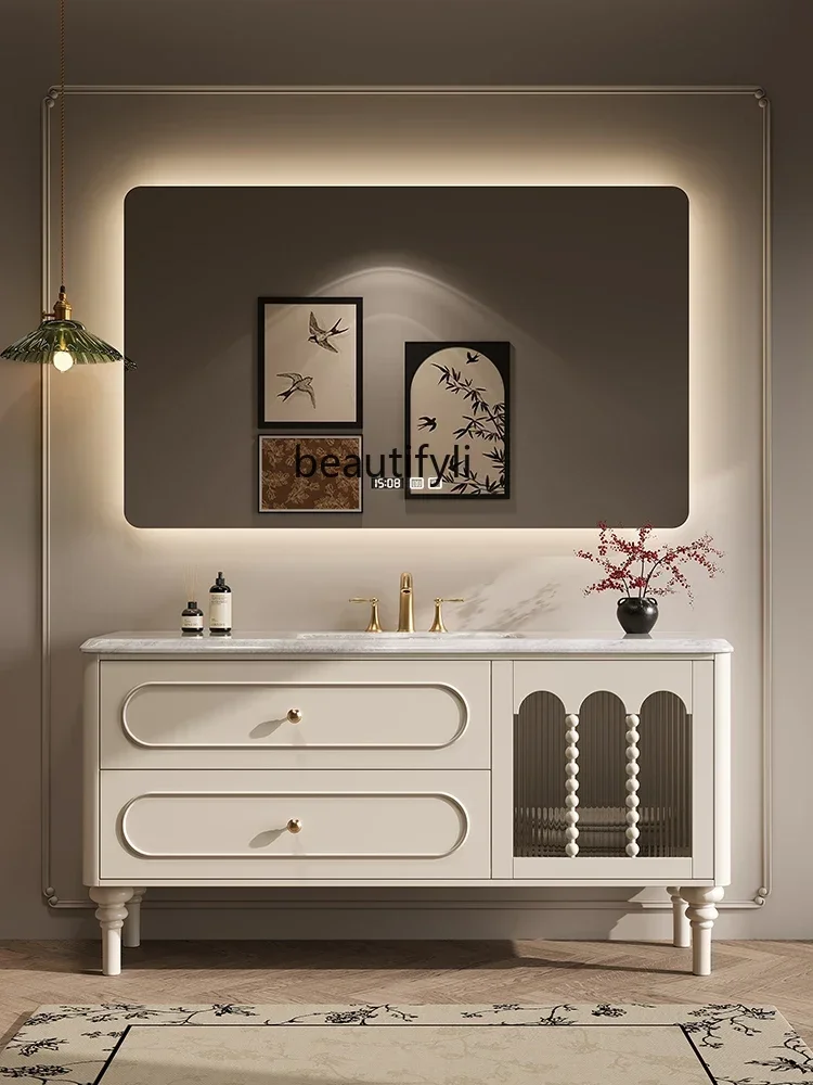 

Oak Bathroom Cabinet Whole Washbin Washstand French Retro Bathroom Wash Wash Basin Cabinet