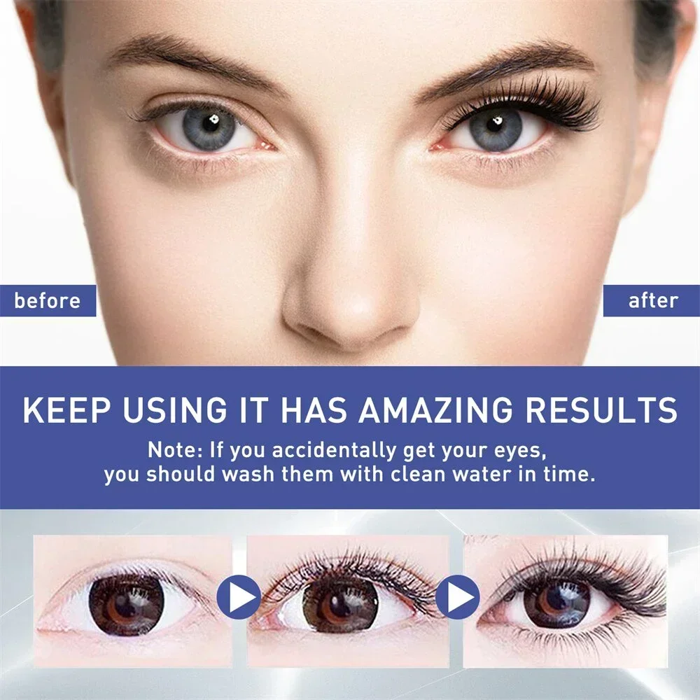 Natural Eyelash Growth Serum Liquid Eyelash Eyebrow Growth Stronger Thicker Natural Curling Lash Lifting Treatment Makeup