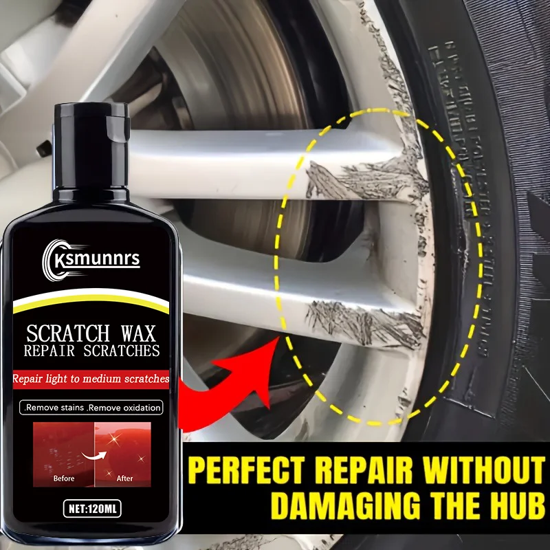 طقم إصلاح عجلة الدراجة النارية العالمي - معجون إصلاح خدوش العجلة المصنوعة من السبائك، وإزالة الأكسدة ومعجون التلميع، عالي الجودة