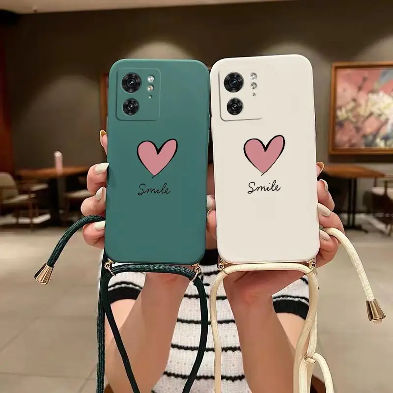 Etui na telefon z silikonową smyczą EDGE40 Big Red Heart do Motorola Moto EDGE 40 30 20 40Neo E22 E22i E7Power E20 E13 E32 E6S E7 E7 e2 — zdjęcie 3