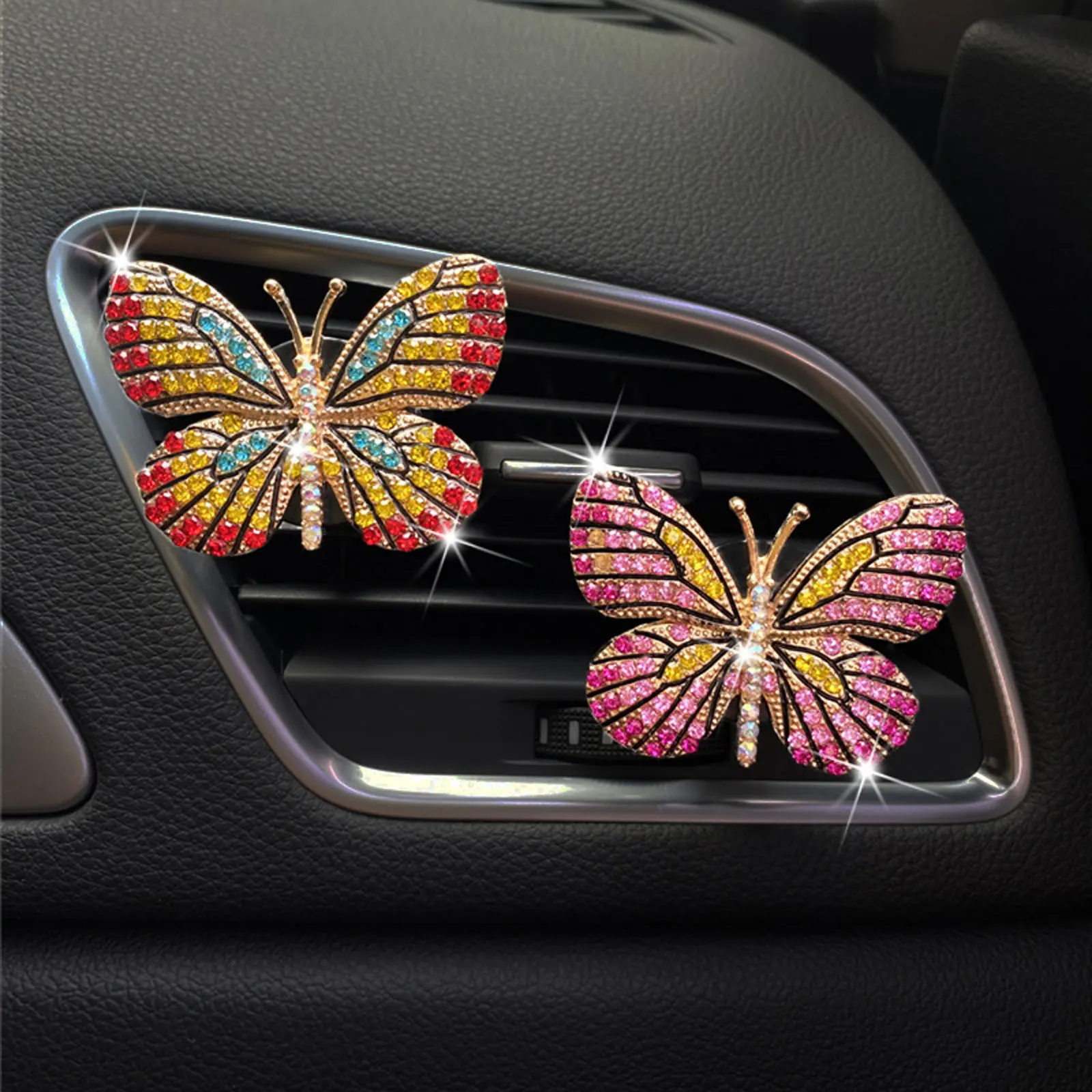 

Air Freshener Butterfly Car-styling Car Perfume Natural Smell Air Conditioner Butterfly Diamond Aromatherapy Clip