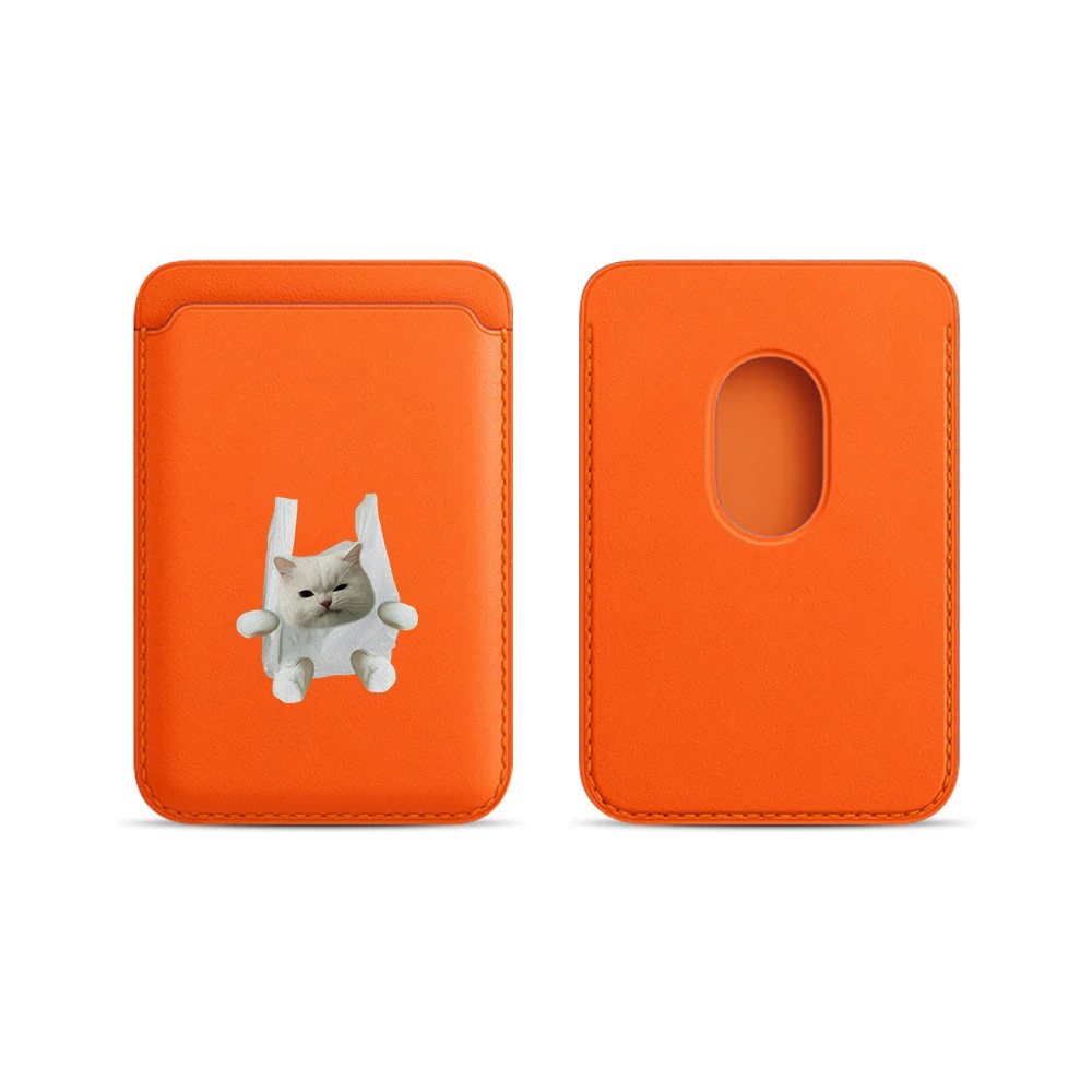 Lustige Katzen-Leder-Kartenhülle für Magnetische Hüllen, Geeignet für alle iPhones, für Magsafe-Kartenhalter, Handy-Rückentasche – Detail 6