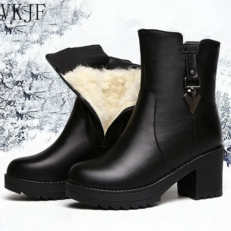 

2023 Women Boots Watarproof Ankle Boots For Winter Shoes Women Keep Warm Snow Botines Female Luxury Zipper Winter Botas Mujer