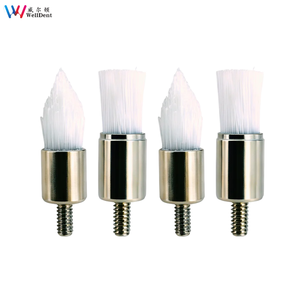 

100pcs Dental Screw-In Prophy Brushes Nylon Flat Tapered Standard Prophylaxis Brush for Oral Care