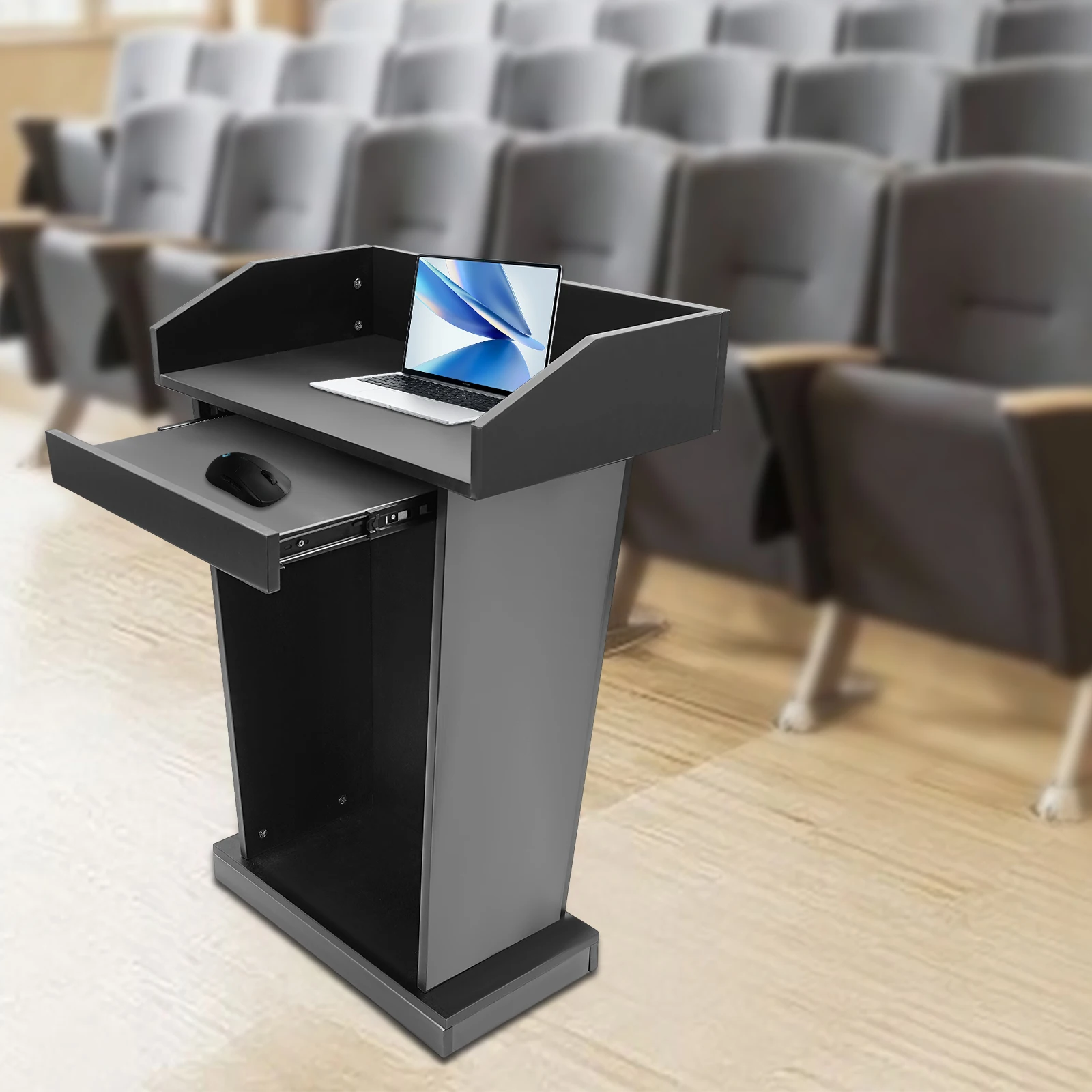 Support de podium de présentation en bois, hauteur de 37,5 pouces, capacité de 110lb, pour salle de classe d'église, haut-parleur de salle de conférence