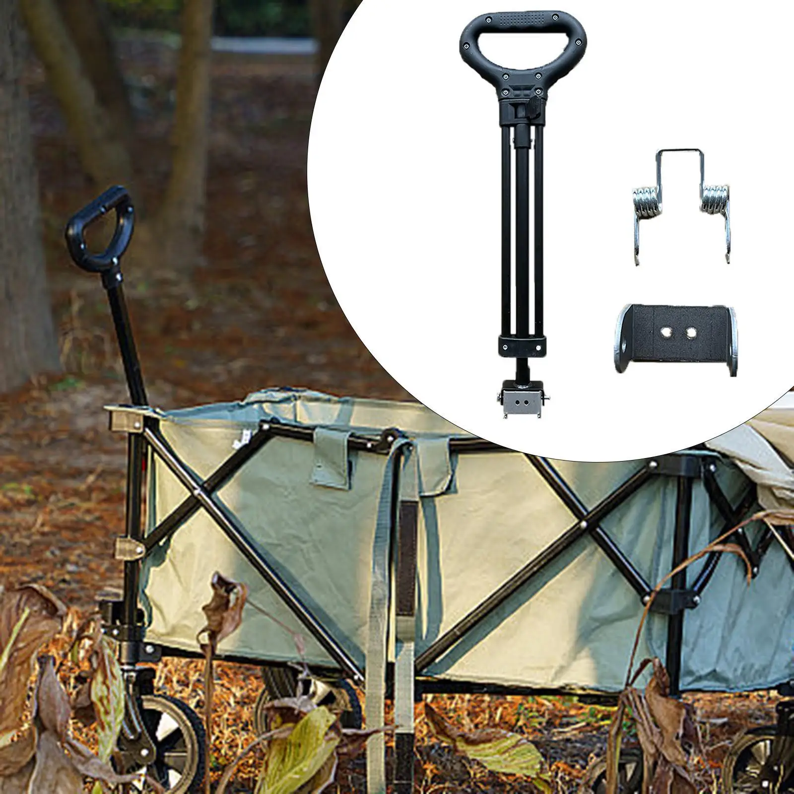 

Wagon Cart Pull Handle Replacement Portable Accessories Telescopic Folding Wagon Handle for Park Beach Shopping Carts Outdoor