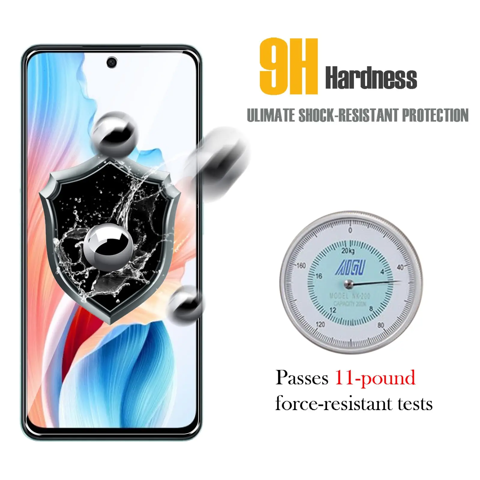 Screen Protector For OPPO A79 5G, Tempered Glass HD Crystal  9H Anti Scratch Case Friendly Mica High Aluminum