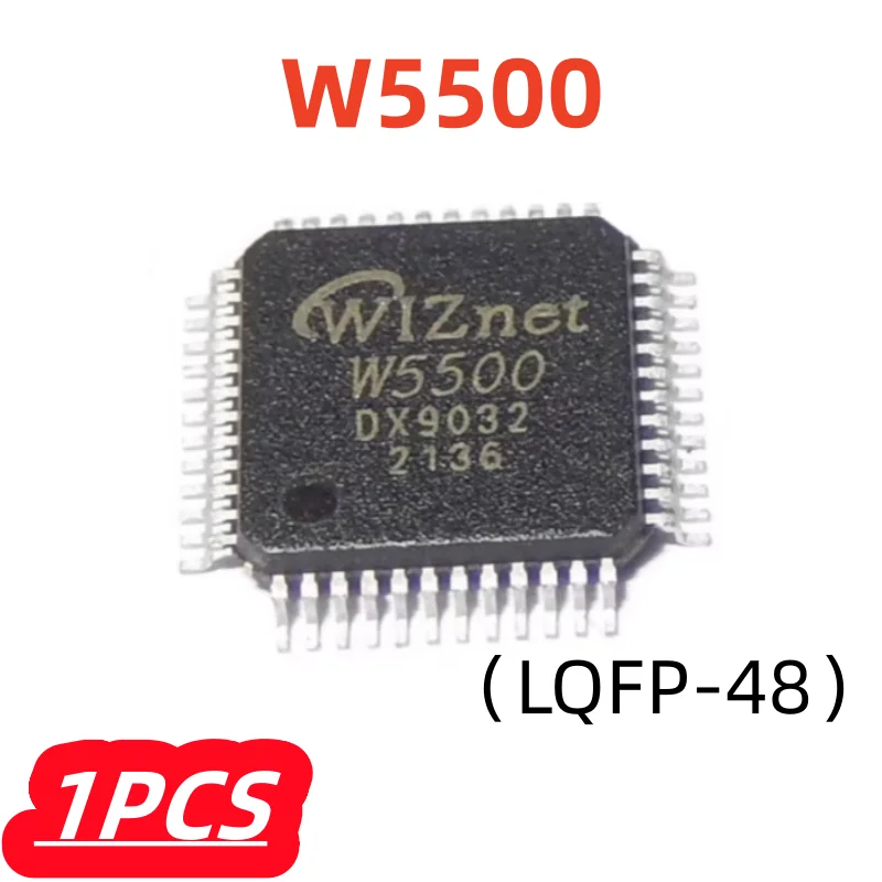 1Pcs/lot 100% New W5500 LQFP-48 Microcontroller Chip Ethernet hardware TCP IP Protocol Stack Original