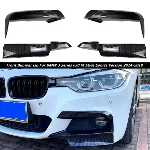Front Bumper Side Splitter Spoiler Kit Fog Lamp Cover For BMW F30 F31 F35 320i 328i 330i 335i 340i 316d 318d M Sport 2012-2019