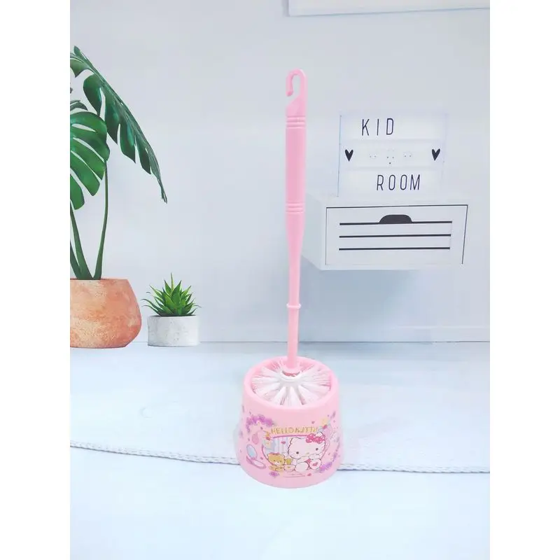 Hello Kitty Toilet Brush Bathroom Cleaning Tool Cute Cartoon Toilet Bowl Brush Set Long Handle Scrubber Wall Mounted Home WC Cle view 6