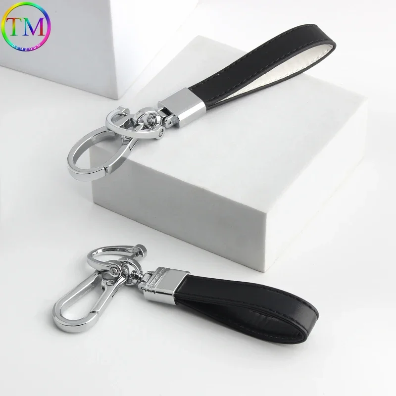 JOMetal-Porte-clés de voiture en cuir unisexe, clé haut de gamme, pendentif personnalisé, cadeau créatif, décoration pour hommes et femmes, accessoires de sac