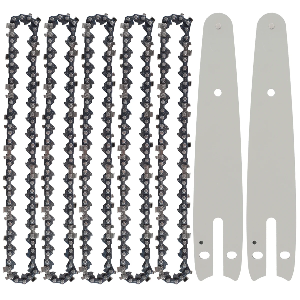 7Set Chainsaw Chain Carbide 6 Inch Mini Chain Saw Chain Wear Resistant Chainsaw Chain Guide Bar Woodworking Tool