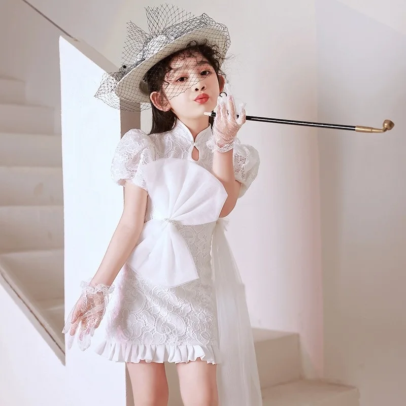 Chinese Style Children's Fashion Show Dress Trendy Outfit Children's Day Performance Dress Girls' High-end Flower Girl Wedding D