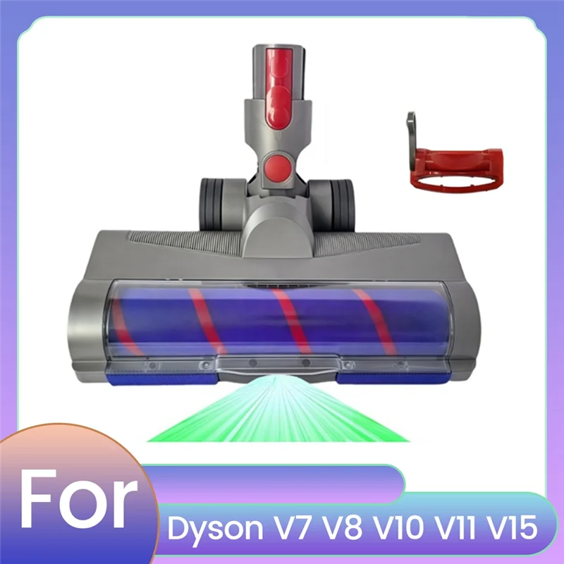B38B-Anti-Tangle Cleaner Head For Dyson V7 V8 V10 V11 V15 Vacuum Cleaner Parts With Green Dust Light Switch Lock For Home