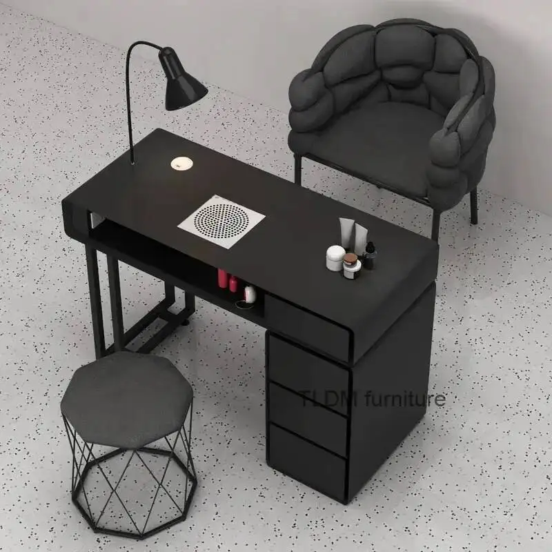 

Luxury Simple Salon Speciality Table Nordic Nail Design Nail Table Metal Modern Mesa De Manicure Nail Salon Furniture HD50ZJ