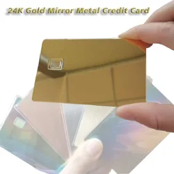 24k Mirror Credit Card Blank DIY 4442 Chip Slot with Hico 3 Track Magnetic Stripe for Ic Smart Intelligent Card Custom Gift Card