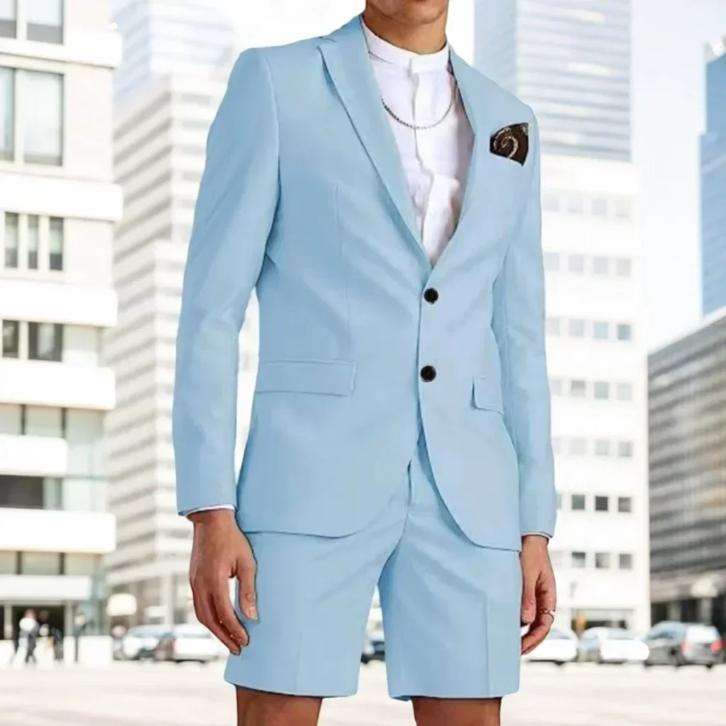 

Short-sleeved Shorts for Summer Beach Costume Fashionable Fitted Short Suits Graduation Party Circus