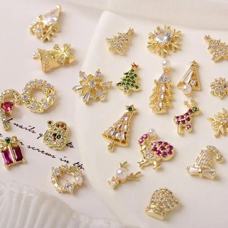 L8RD 3D เล็บ Art Rhinestones คริสต์มาสตกแต่งเล็บเครื่องประดับเล็บสำหรับเล็บ