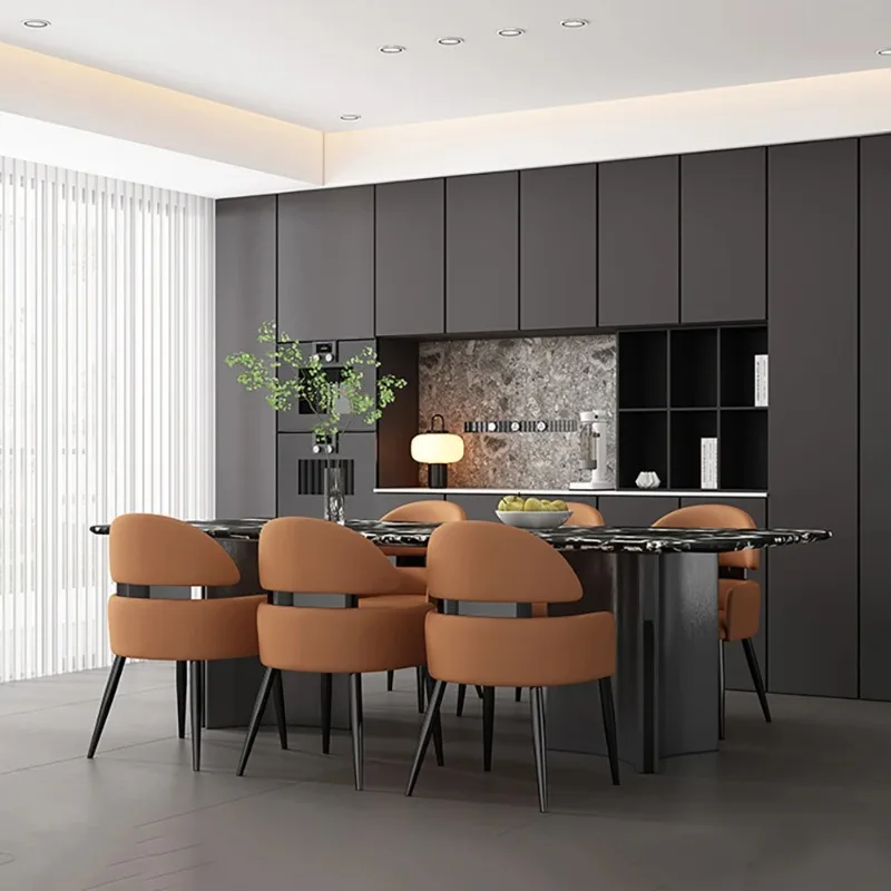 Conjunto de 2 cadeiras de jantar de design moderno, luxo premium, estilo nórdico, ergonômicas, para escritório, móveis para sala de jantar