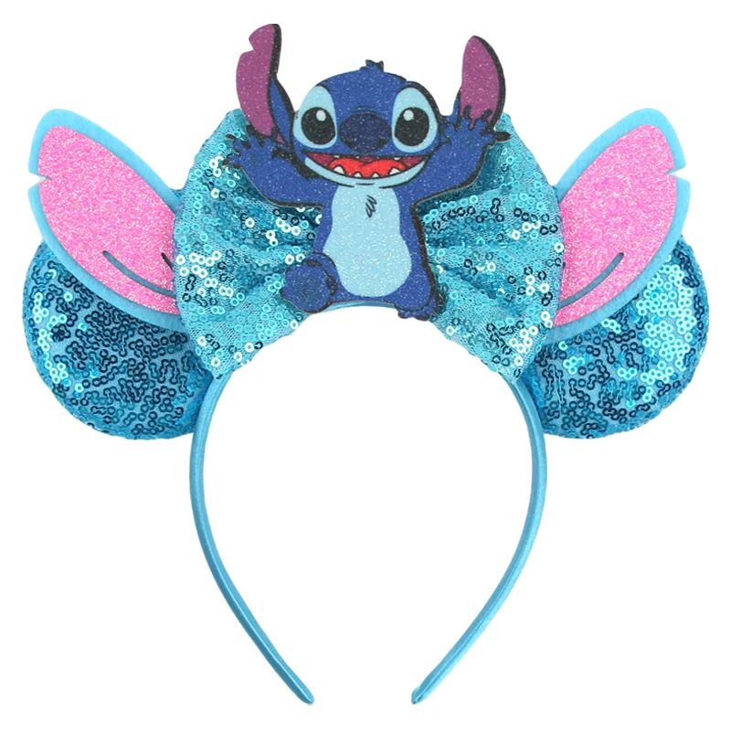 2026 Neuer Stil Mickey Minnie Ohren-Haarband mit Pailletten-Schleifen für Mädchen, Erwachsene und Kinder, Halloween-Party Cosplay Haaraccessoires, Prinzessinnen-Haarband
