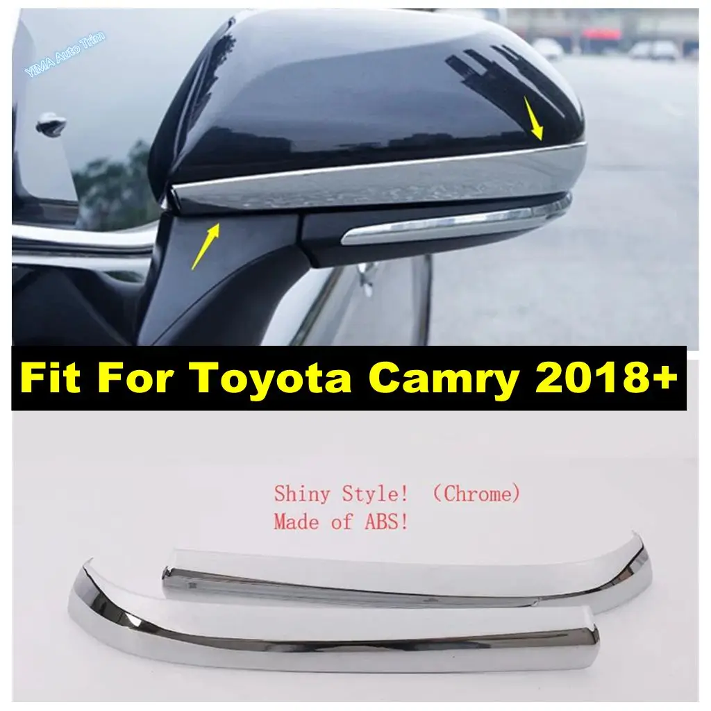 

Car Door Rearview Mirror Strip Decoration Protect Cover Trim ABS Chrome Accessories Exterior Refit For Toyota Camry 2018 - 2022