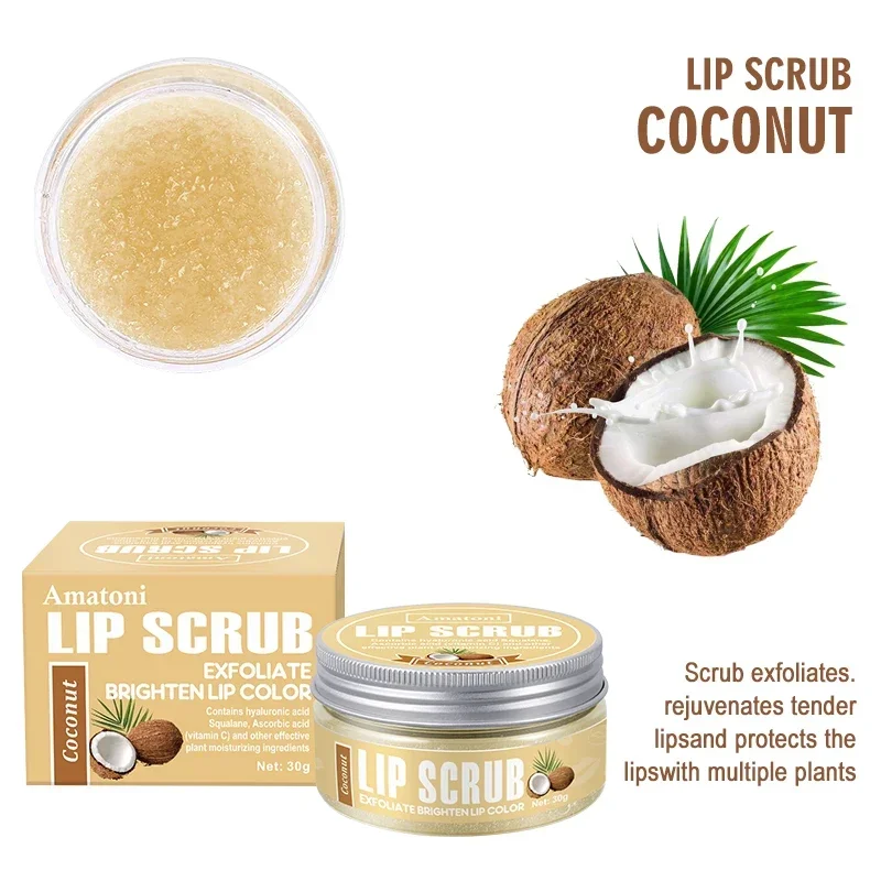 Lip Scrub 30g Raspberry Vanilla Coconut Watermelon Lip Brighten Exfoliating Lip Moisturizing Gift For Women Wholesale Cosmetics