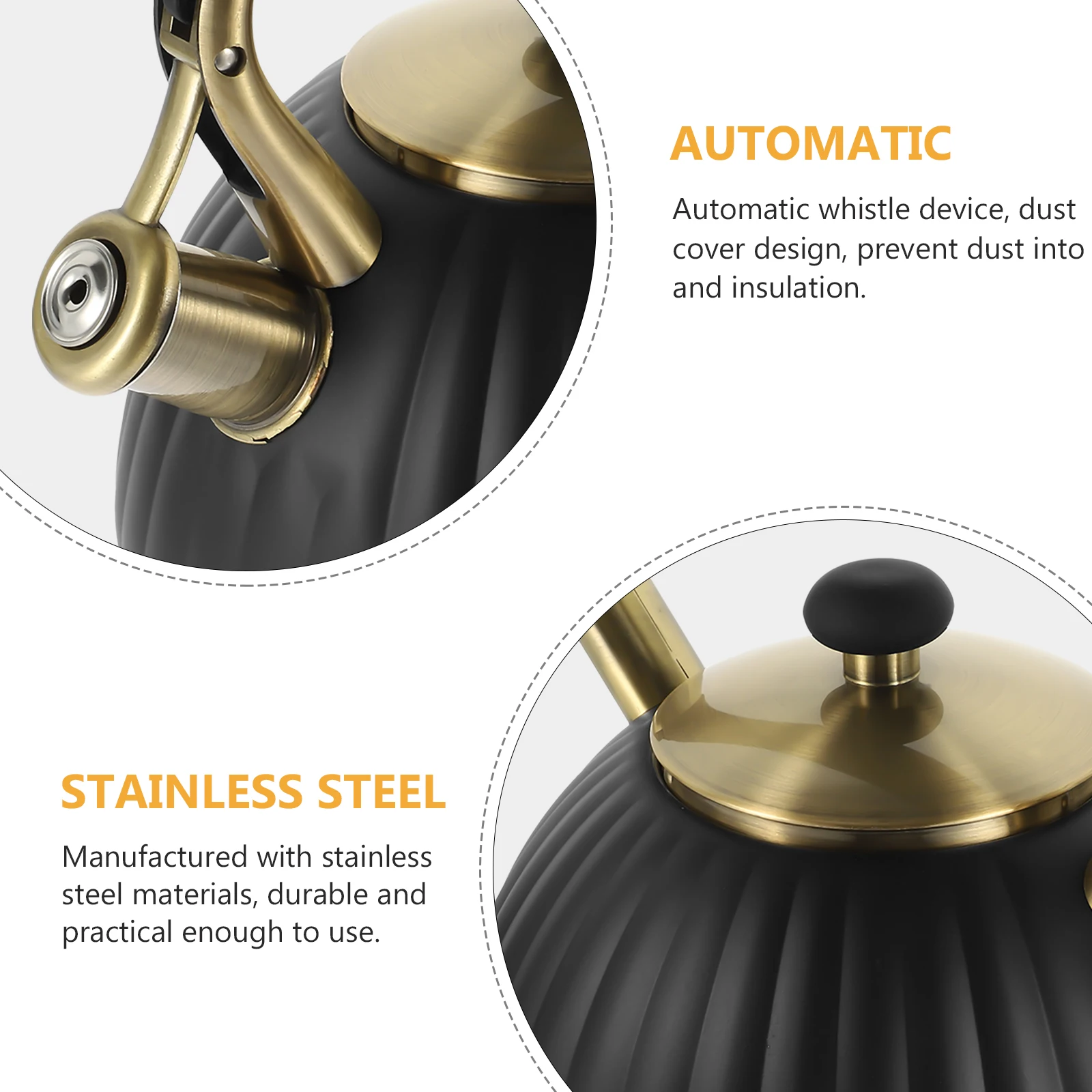 

Stainless Steel Heating Water Kettle For Gas Stove Electric Cooker Large Capacity Boiling Kettle With Ergonomic