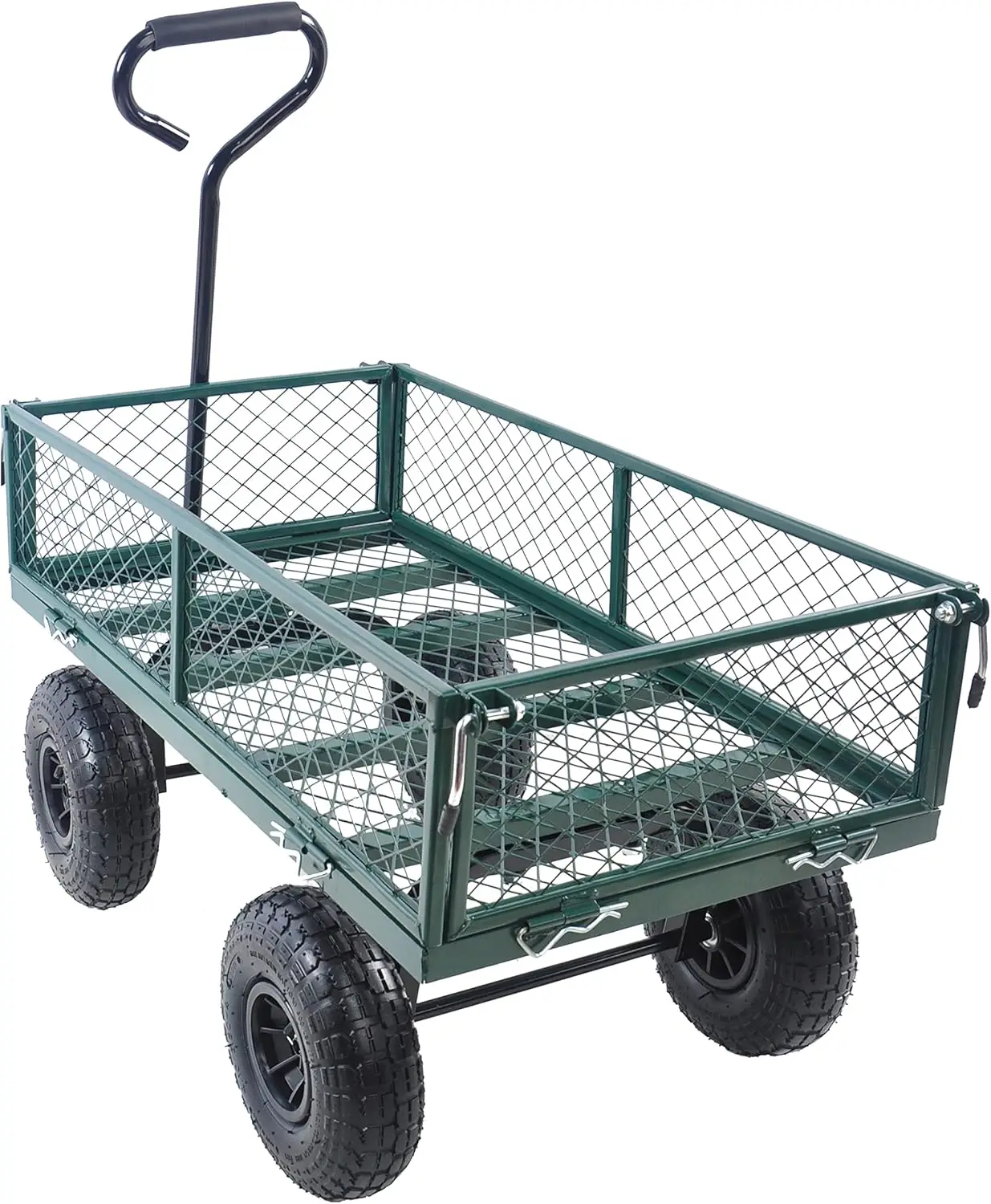 Grande capacidade Garden Dump Cart, removível, resistente, verde, uso exterior