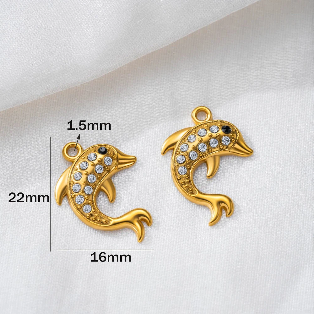 2 Stück Edelstahl-Strassanhänger Zirkonia Schildkröten-Herz Emaille-Anhänger DIY für Halsketten, Armbänder, Schmuckherstellung und Basteln – Detail 8
