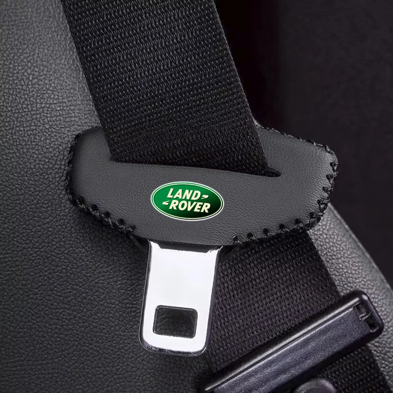 2pcs Car Seat Belt Buckle Cover Leather Protector Anti-collision Case For Land Rover Freelander Range Rover Velar Discovery