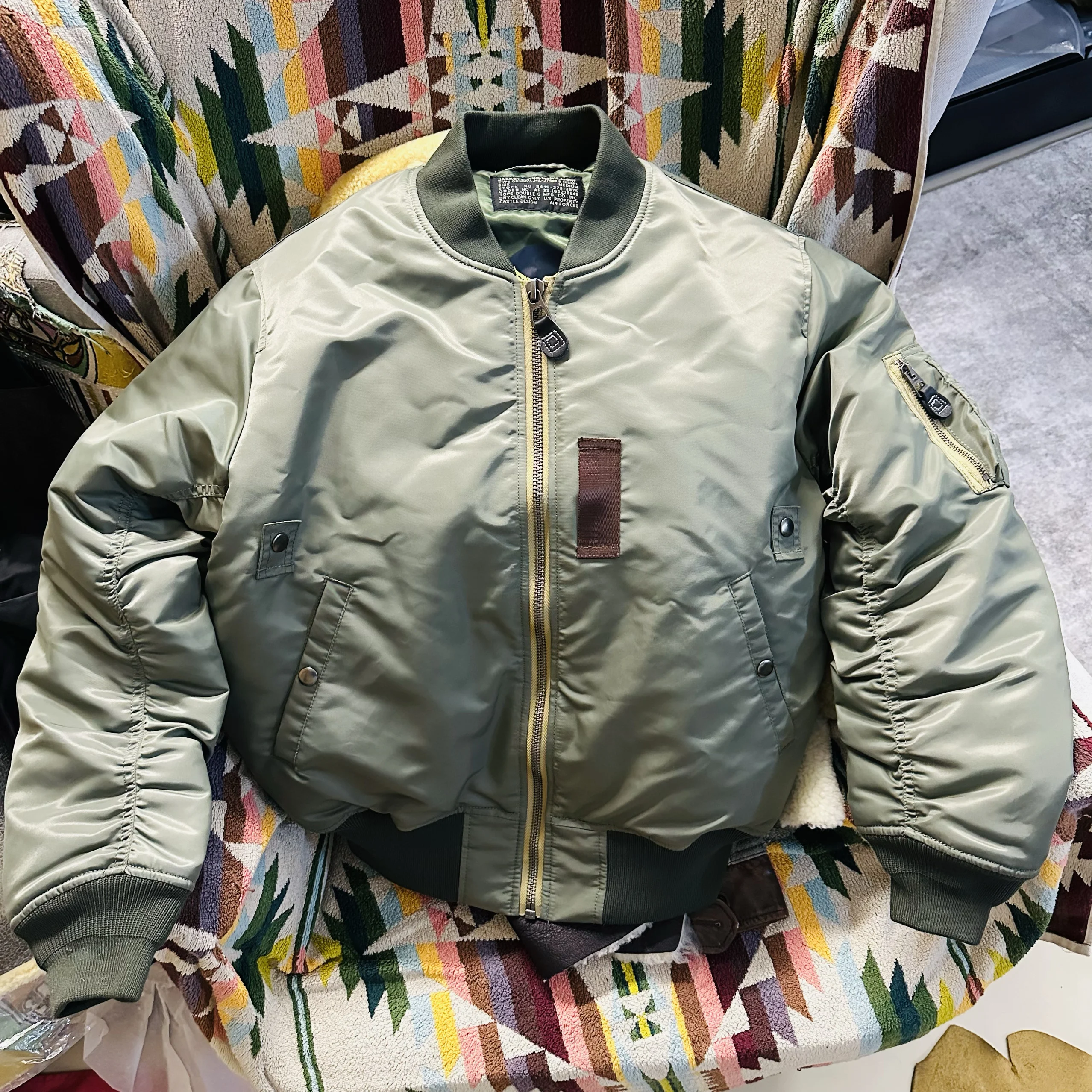 Loose Fit Pure Color Original Flight Jacket MA1 Basic Style Double Fleece 300g Fill Cotton Jacket Youth Fashion Short Length