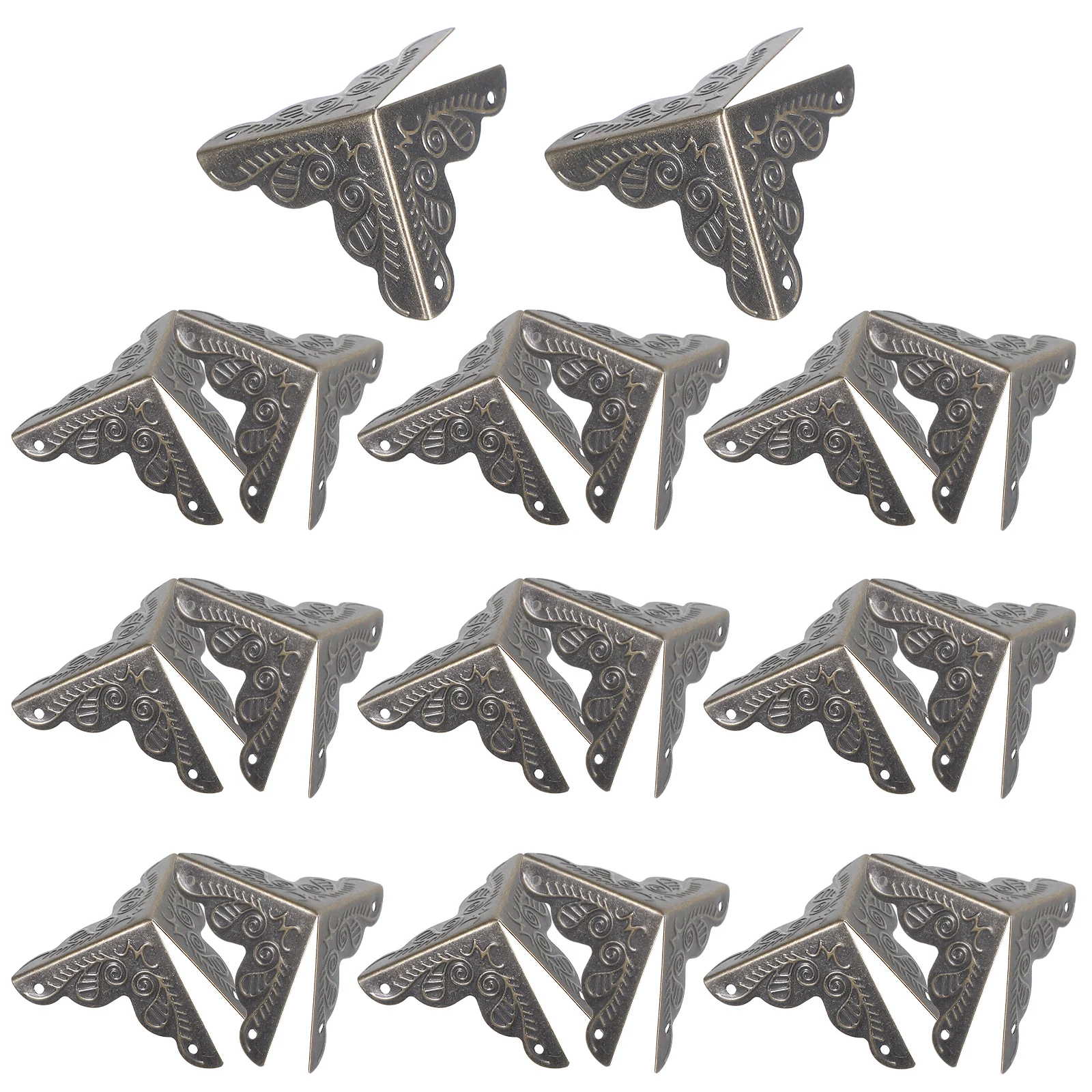

20 Pcs Wooden Box Protective Corner Guard Decoration Frame Iron Style Protector Guards Protectors Coffee Table
