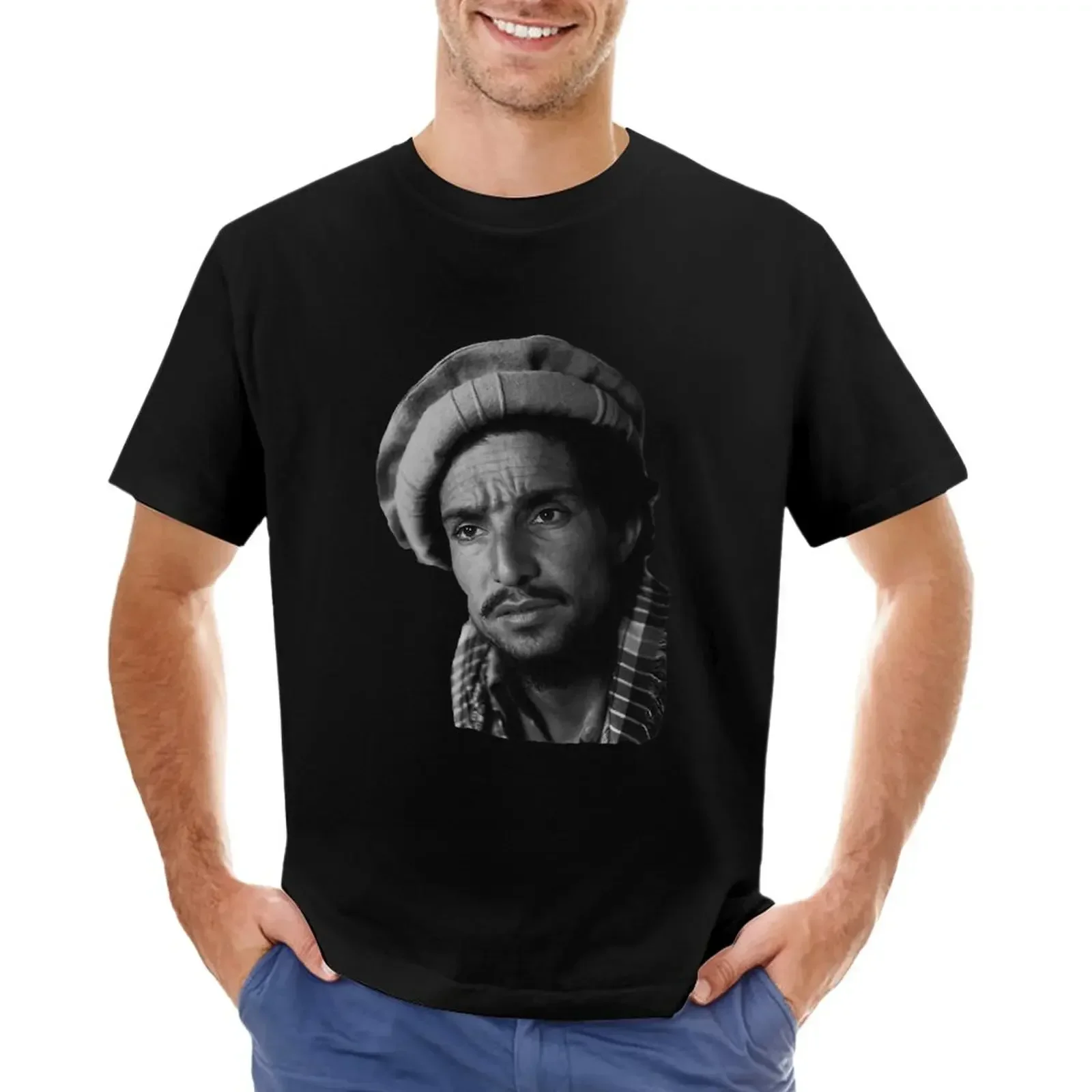 Sommer Top Kawaii Kleidung ästhetische Kleidung Herren Grafik T-Shirts groß und groß Ahmad Shah Massoud T-Shirt Männer Kleidung lustig neu