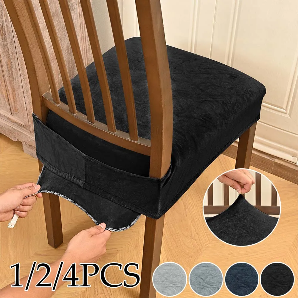 

Durable Thick Fabric Dining Chair Cushions Seat Covers Non-slip Washable Stretch Chairs Slipcovers Protector for Home Restaurant