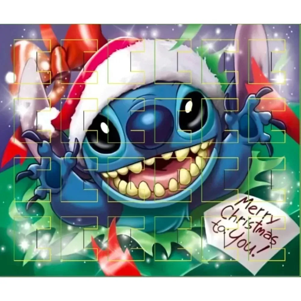 스티치 크리스마스 어드벤트 캘린더 디즈니 팔찌 24일 크리스마스 카운트다운 캘린더 목걸이 DIY 쥬얼리 만들기 키트 소녀 선물용