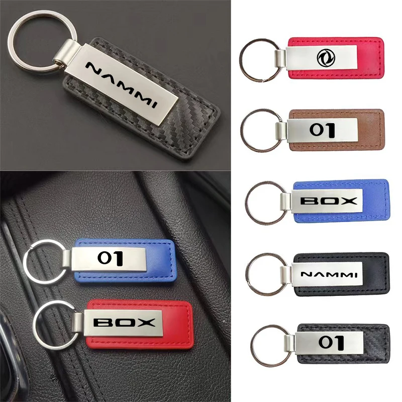 Car Key Chain Ring Metal Pu Leather Keychain Universal Auto Keyring For Dongfeng Nammi EV Nammi 01 EX1 BOX 2022 2023 2024 2025+