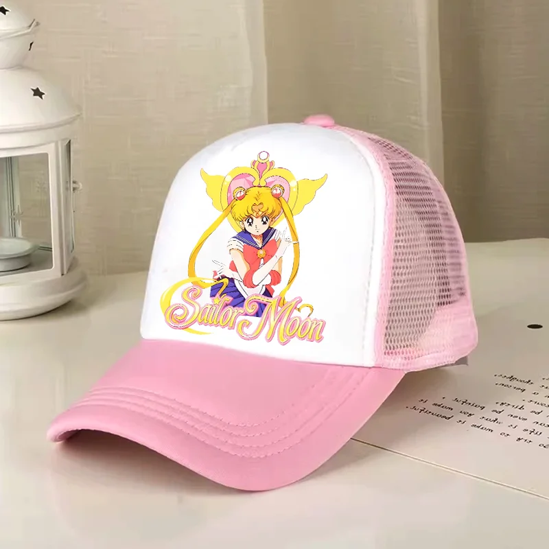 

Бейсболка Sailor Moon для девочек и мальчиков, летняя кепка в стиле хип-хоп, аниме-кепка Tsukino Usagi, новые милые подарки для взрослых, регулируемые дышащие кепки