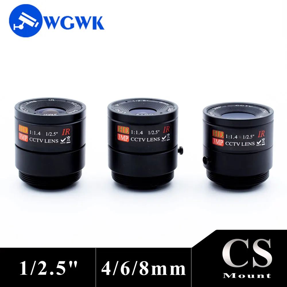 WGWK High Quality Industrial 4mm/6mm/8mm Fixed Focus Lens 1/2.5\