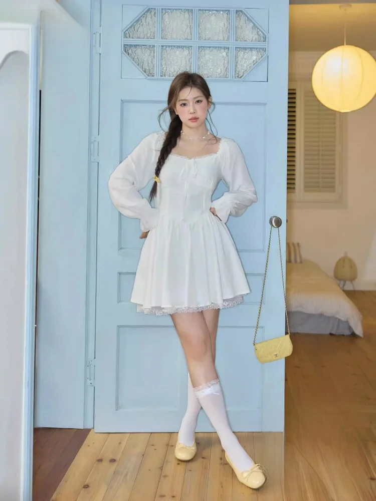 

Потрясающая белая женская юбка трапециевидной формы больших размеров Autumn Faion Commute Sle с высокой талией Long Sve ort Dr