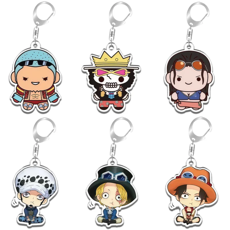 Keychain for ONE PIECE Doflamingo Robin Luffy Shanks Anime Game Fans Gifts Recycled Acrylic Backpack Pendant Decoration Rare Toy