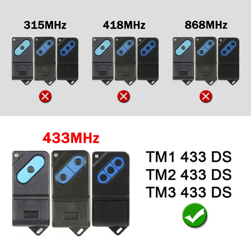 Für FAAC TM1 433 DS / TM2 433 DS / TM3 433 DS 433MHz Festcode Garagentor Fernbedienung Toröffner Handsender